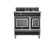 Heritage gaskookplaat, 90 cm, 6-pits, dubbele oven, mat zwart - Bertazzoni