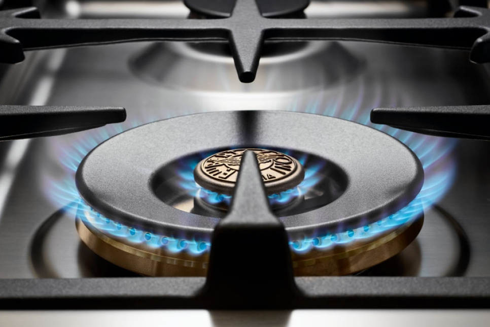 Heritage gaskookplaat, 90 cm, 6-pits, dubbele oven, mat zwart - Bertazzoni