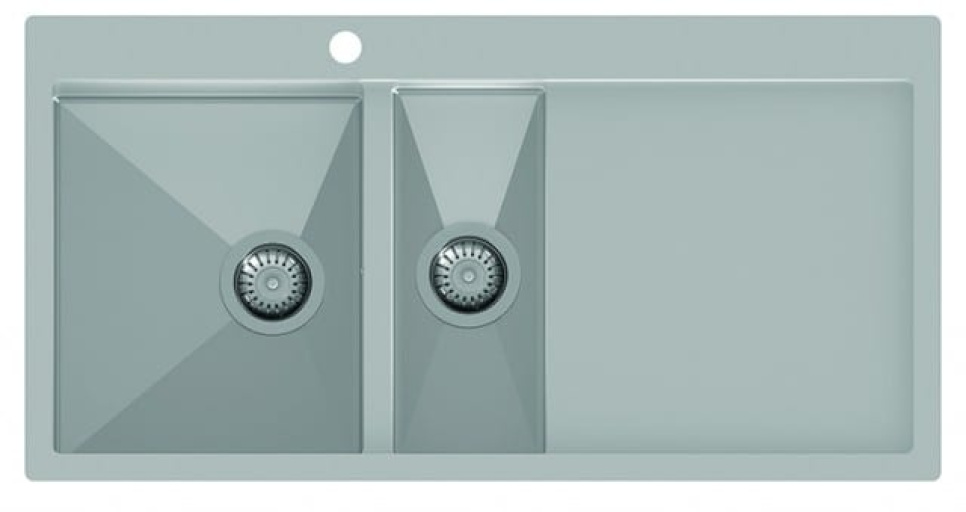 RVS dubbele spoelbak 1000 x 510 mm met legbord rechts in de groep Keuken interieur / Wasbak bij The Kitchen Lab (1416-12563)