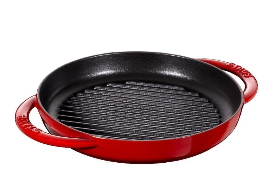 Gietijzeren Grillpan, rood, rond - Staub in de groep Koken / Koekenpan / Grill pannen bij The Kitchen Lab (1418-12941)
