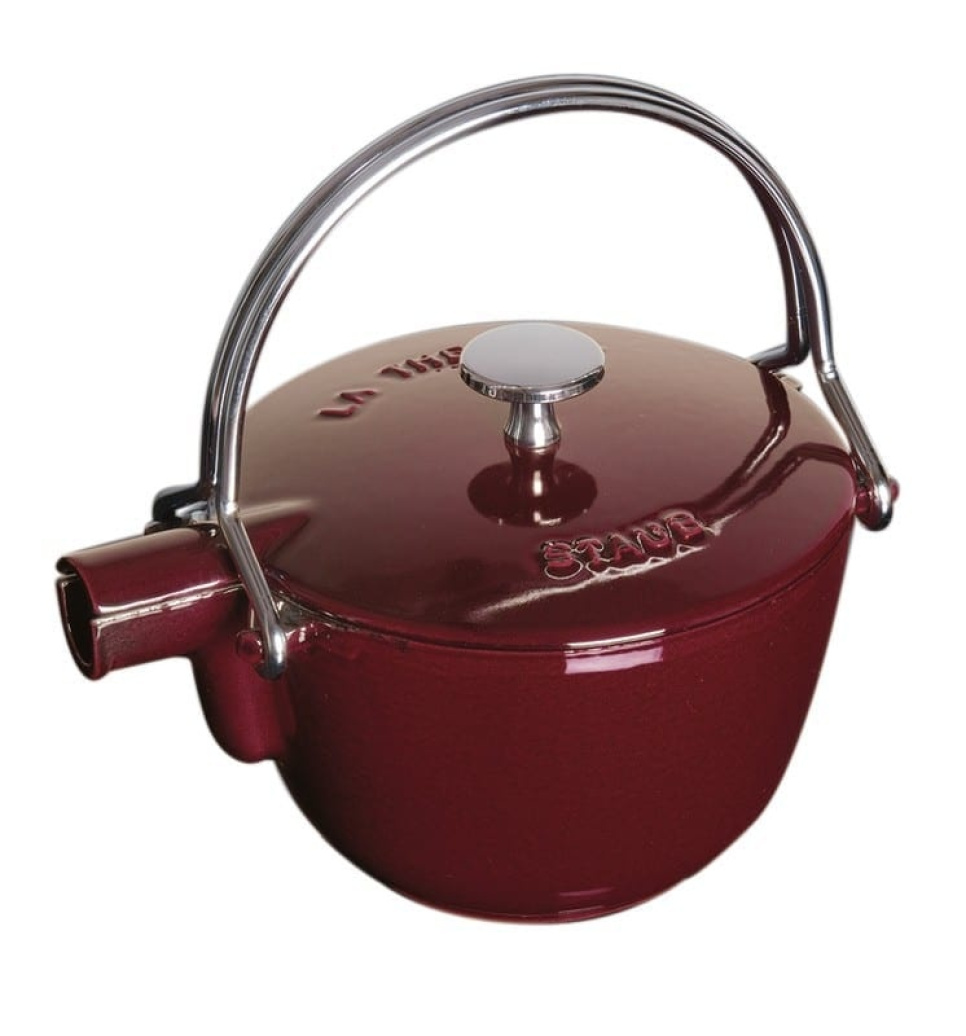 Gietijzeren theepot, 1,15 liter, grenadine - Staub in de groep Thee & Koffie / Thee / Theepotten bij The Kitchen Lab (1418-13029)