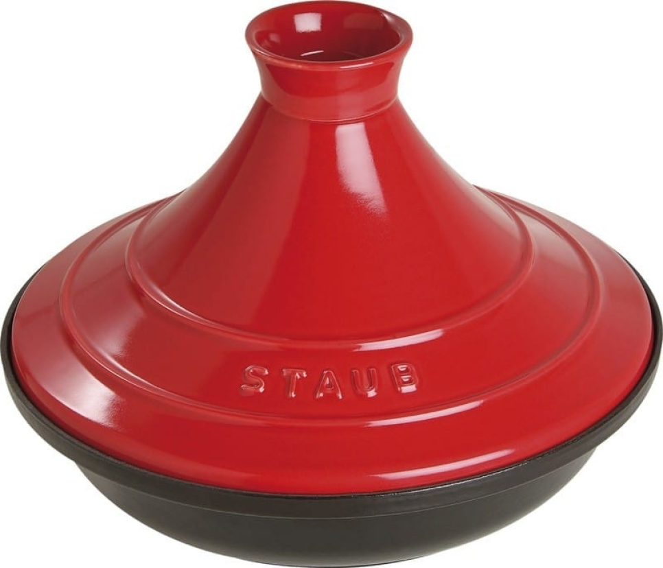 Tajine in gietijzer, 28 cm, zwart/rood - Staub in de groep Koken / Potten & Pannen / Tajine pot bij The Kitchen Lab (1418-13101)