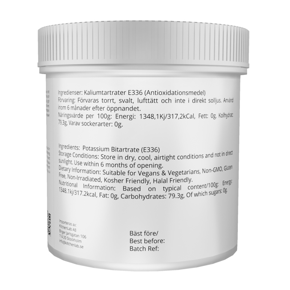 Wijnsteencrème (E336) - The Kitchen Lab Wijnsteencrème (E336) - The Kitchen Lab