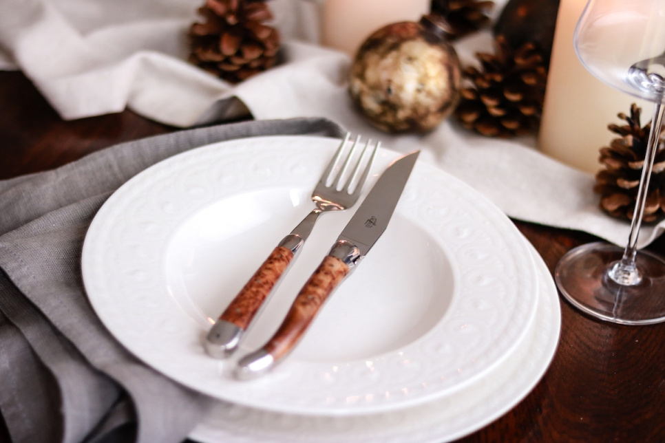 Zes vorken, Tuja handvat, gepolijst, Tradition - Forge de Laguiole Zes vorken, Tuja handvat, gepolijst, Tradition - Forge de Laguiole