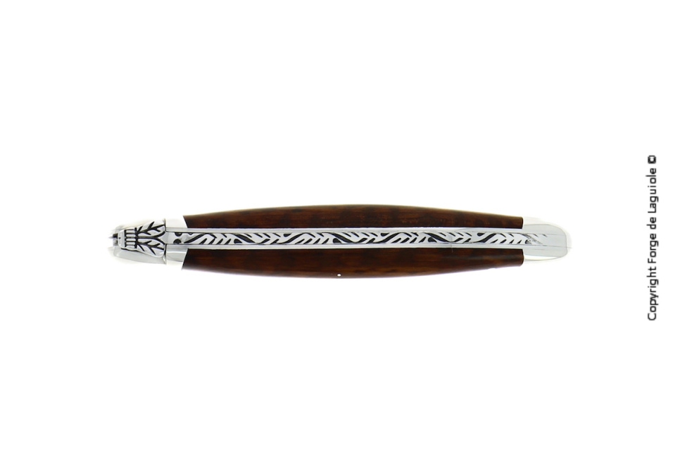 Vouwmes, 12 cm, Slangenhouten handvat, gepolijst, Tradition - Forge de Laguiole