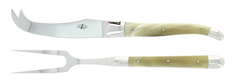 Kaasset, Helder hoornen handvat, gepolijst, Tradition - Forge de Laguiole in de groep Koken / Keukenmessen / Kaas messen bij The Kitchen Lab (1446-32880)