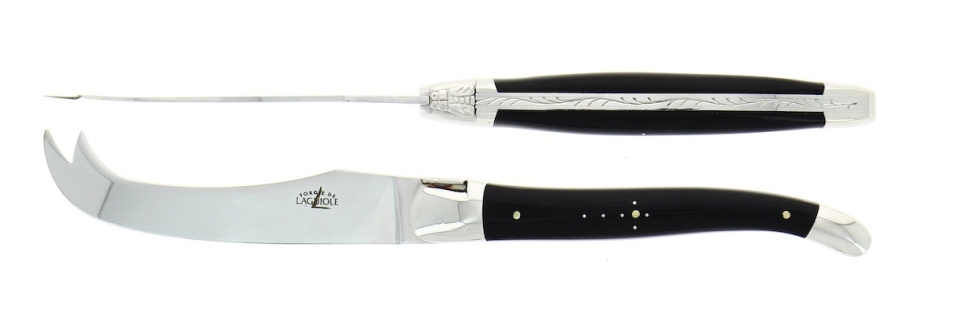 Kaasset, handvat van donker hoorn, gepolijst, Tradition - Forge de Laguiole