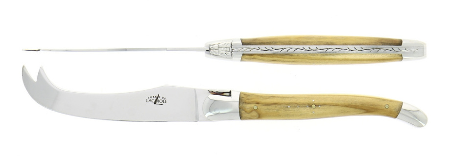 Kaasset, handgrepen van olijfhout, glanzend, Traditioneel - Forge de Laguiole