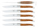 Zes messen, Hout leeuw handvat, gepolijst, Tradition - Forge de Laguiole