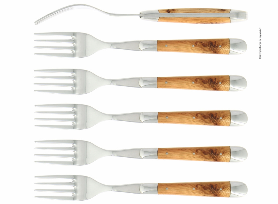 Zes vorken, En handvat, gepolijst, Tradition - Forge de Laguiole in de groep Tafelschikking / Bestek / Vorken bij The Kitchen Lab (1446-32925)