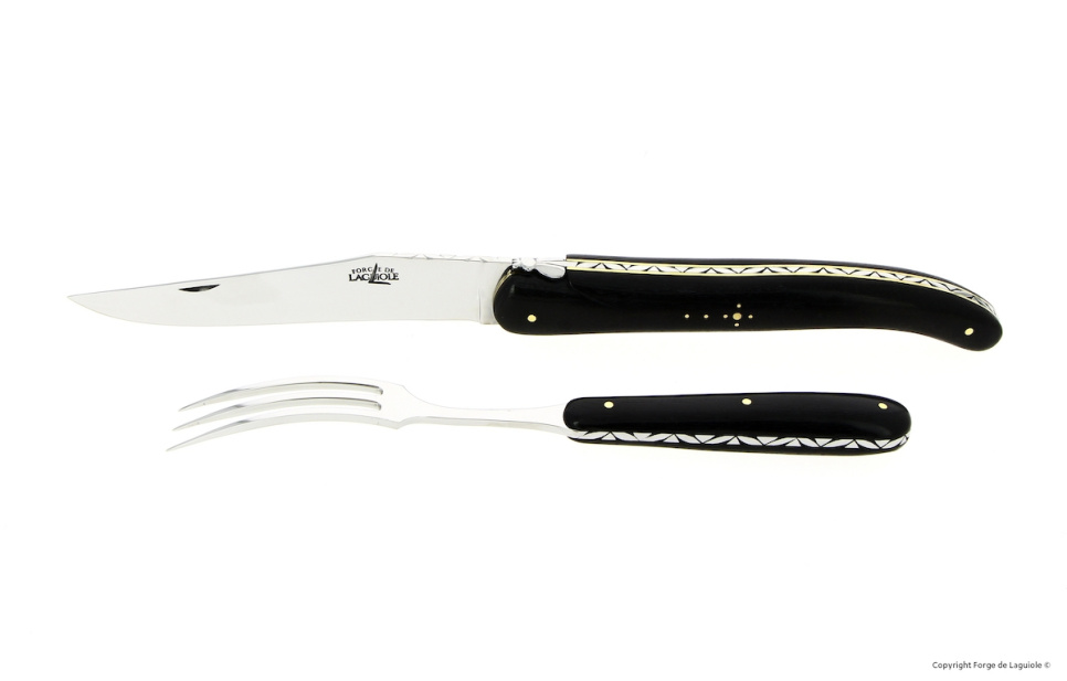 Snijmes 21 cm, Ebben handvat, opvouwbaar, Handtekening - Forge de Laguiole in de groep Koken / Keukenmessen / Trancher messen bij The Kitchen Lab (1446-32945)