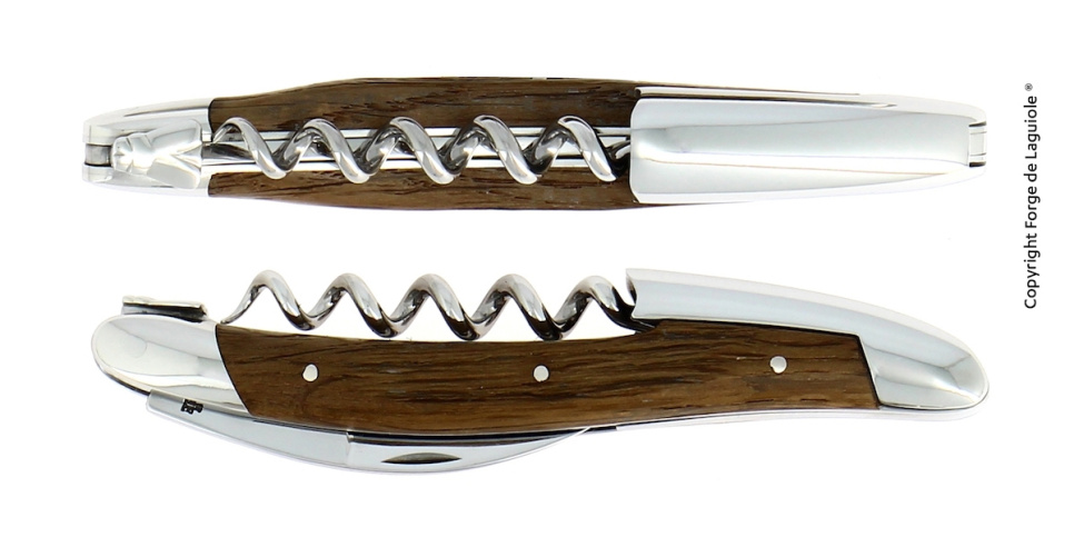 Sommeliermes in Versteend Eiken Bast, gepolijst, Tradition - Forge de Laguiole in de groep Bar & Wijn / Wijn accessoires / Kelnersmessen & Flesopeners bij The Kitchen Lab (1446-32956)