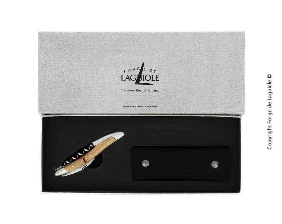Houten sommeliermes van Vines, gedamasfalteerd met decoratie, Collectie - Forge de Laguiole in de groep Bar & Wijn / Wijn accessoires / Kelnersmessen & Flesopeners bij The Kitchen Lab (1446-32975)