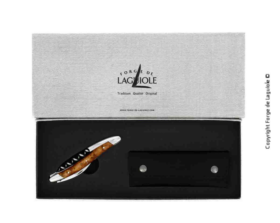 Sommeliermes van Tuja, gedamasfalteerd met decoratie, Collectie - Forge de Laguiole in de groep Bar & Wijn / Wijn accessoires / Kelnersmessen & Flesopeners bij The Kitchen Lab (1446-32979)