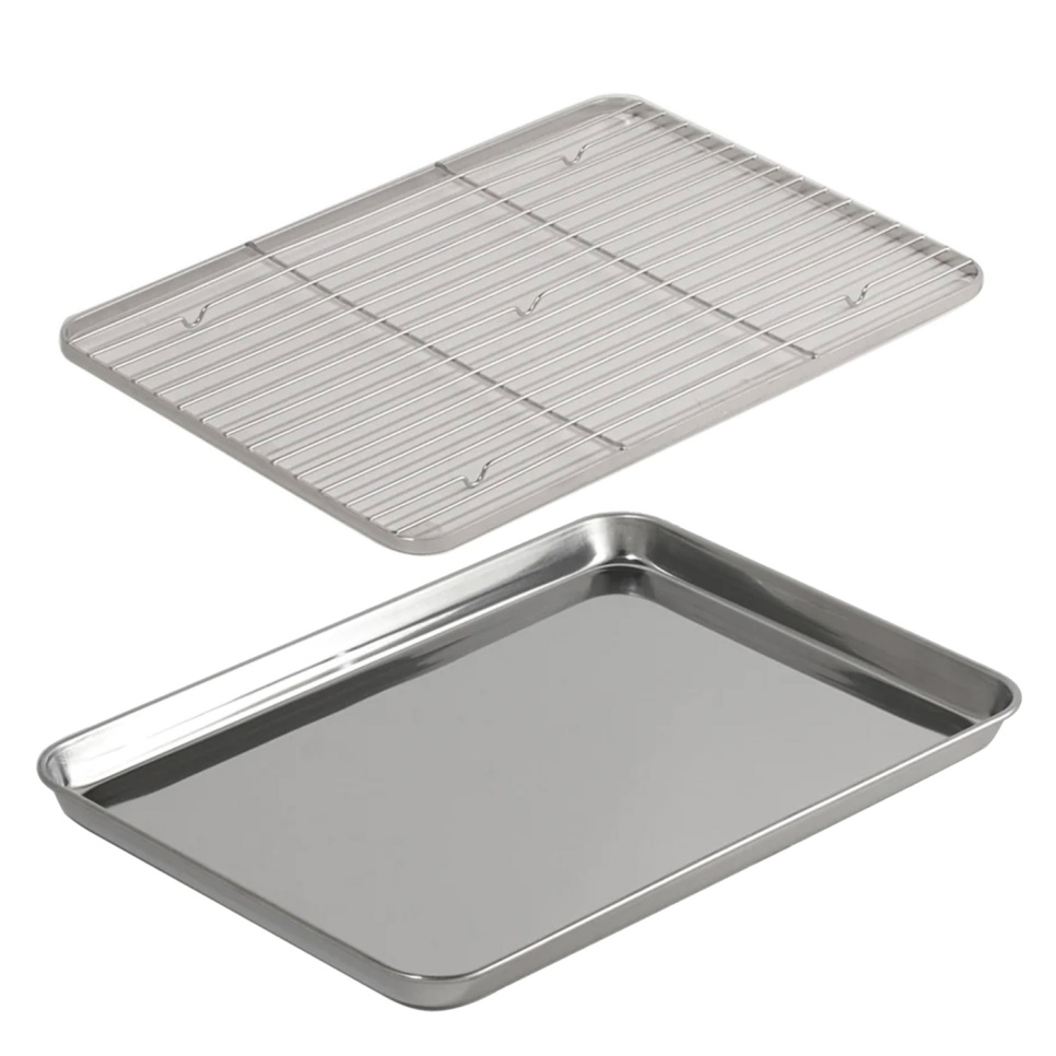 Roestvrijstalen ovenschaal + rooster - Klaver - Nr. 15, 38 x 28 cm in de groep Koken / Ovenschalen & Gastronorms / Bakplaten & bladen bij The Kitchen Lab (1450-31744)