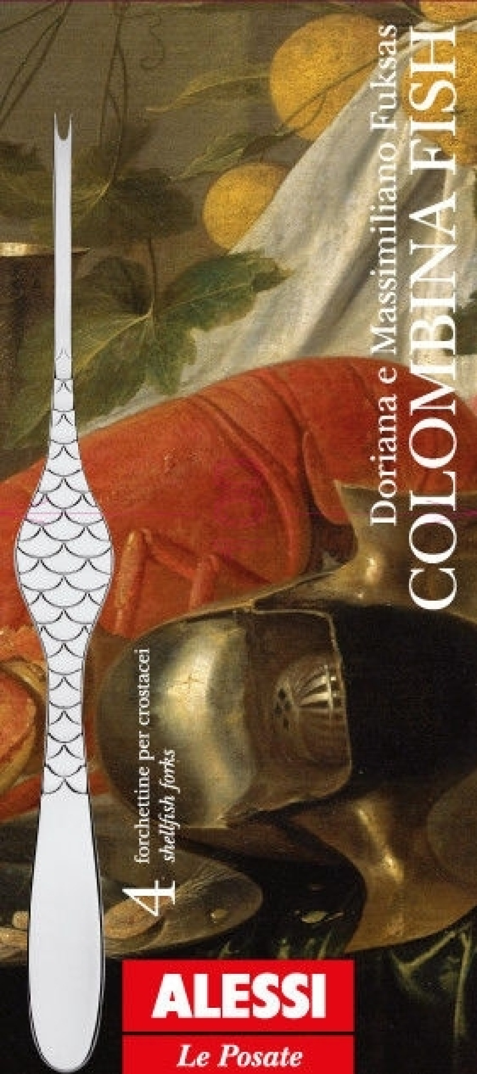 Zeevruchtenbestek, Colombina Fish, 4-pak-Alessi