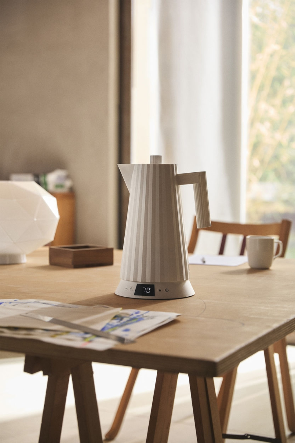 Waterkoker met temperatuurregeling, Plissé, Wit - Alessi