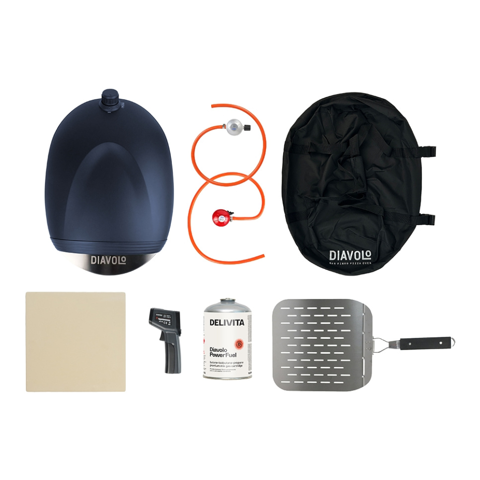 Pizzaoven Diavolo, Gas gestookt, Blauw - Delivita Pizzaoven Diavolo, Gas gestookt, Blauw - Delivita