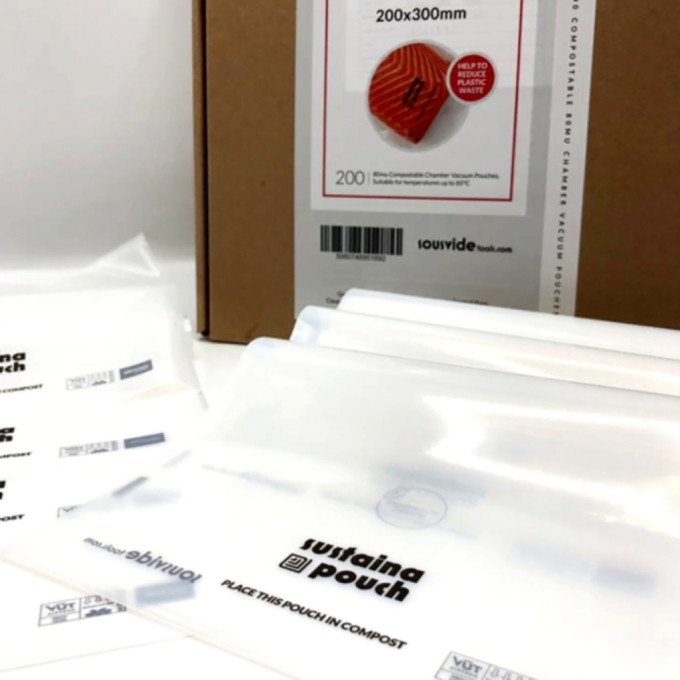 Composteerbare vacuümzakken voor kamer-vacuümmachine, 25 x 25 cm, 200 stuks - SousVideTools Composteerbare vacuümzakken voor kamer-vacuümmachine, 25 x 25 cm, 200 stuks - SousVideTools