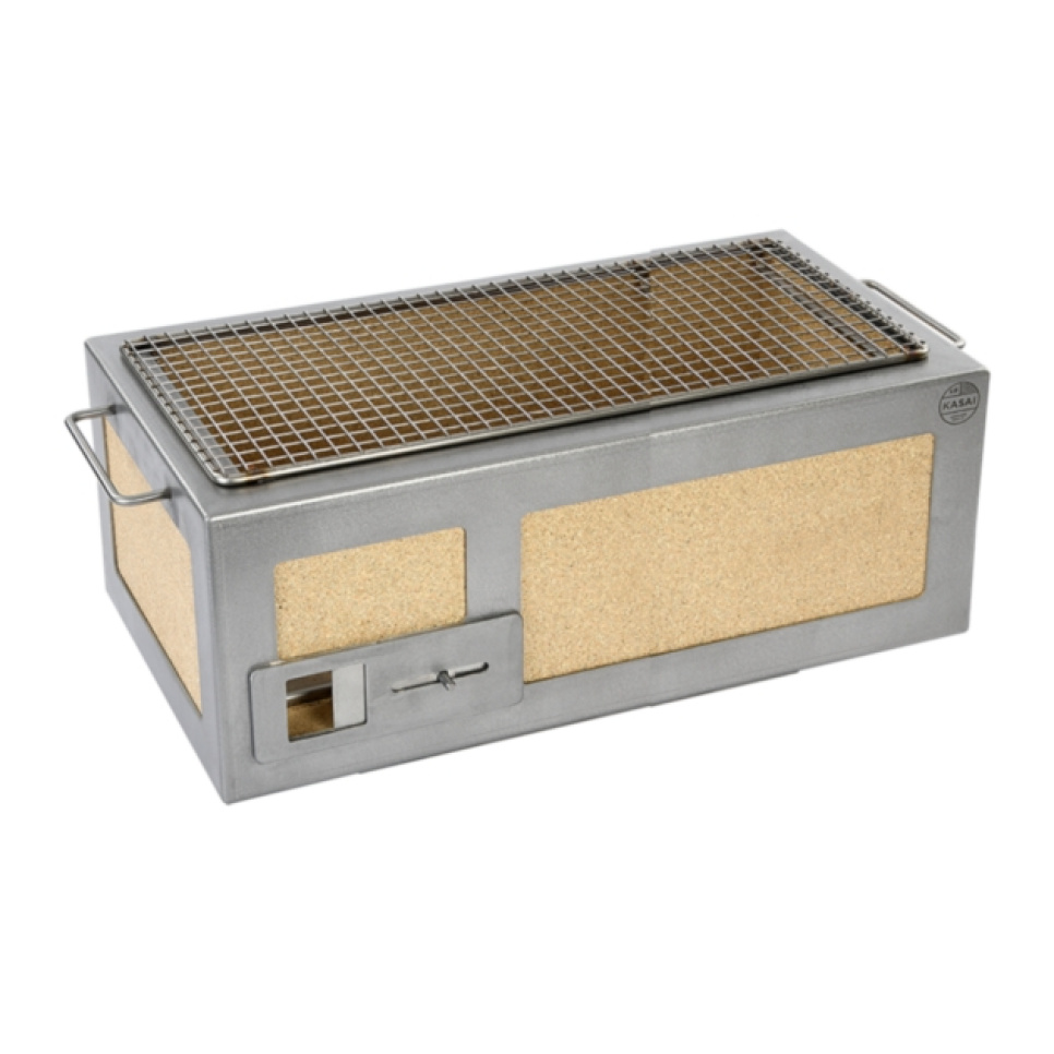 Tafelgrill/Conro Grill met Roestvrijstalen Frame, Medium Lang 54 x 26,5 cm - Kasai Tafelgrill/Conro Grill met Roestvrijstalen Frame, Medium Lang 54 x 26,5 cm - Kasai
