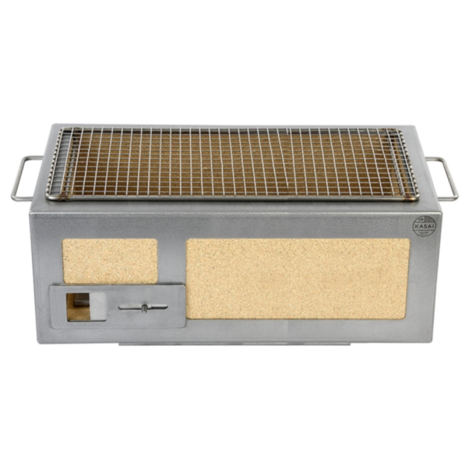 Tafelgrill/Conro Grill met Roestvrijstalen Frame, Medium Lang 54 x 26,5 cm - Kasai Tafelgrill/Conro Grill met Roestvrijstalen Frame, Medium Lang 54 x 26,5 cm - Kasai