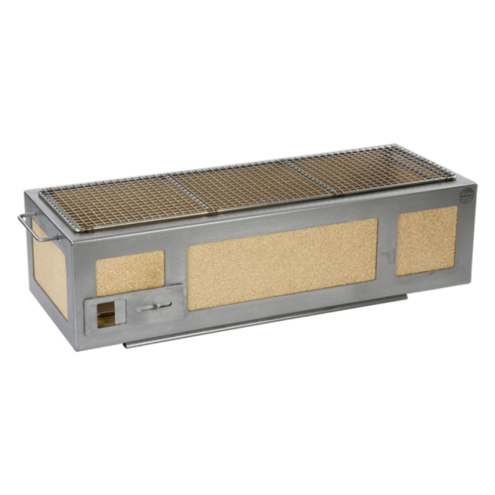 Tafelgrill/congrill met roestvrij stalen frame, Lang 70 x 26 cm - Kasai