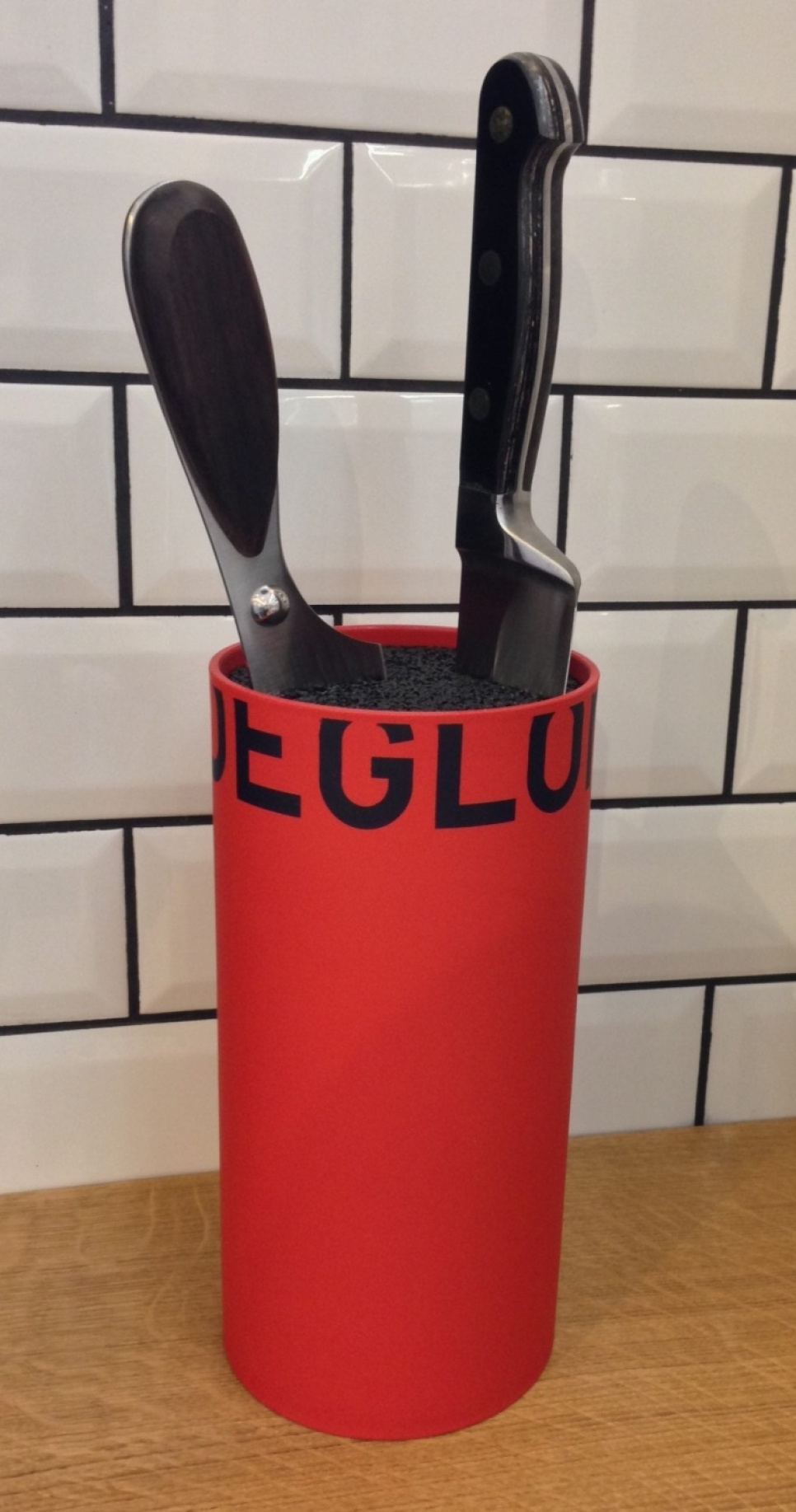 Ronde messenstandaard 22x11cm, Rood - Déglon in de groep Koken / Keukenmessen / Mes opslag / Messen rekken bij The Kitchen Lab (1525-14232)