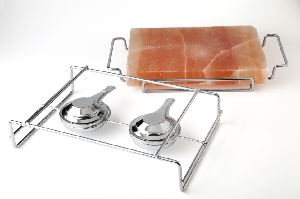 Kit met barbecuesteen in Himalayazout en brander - 100% Chef Kit met barbecuesteen in Himalayazout en brander - 100% Chef