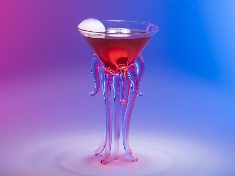 Glazen beker, Medusa, roze, 20 cl - 100% Chef