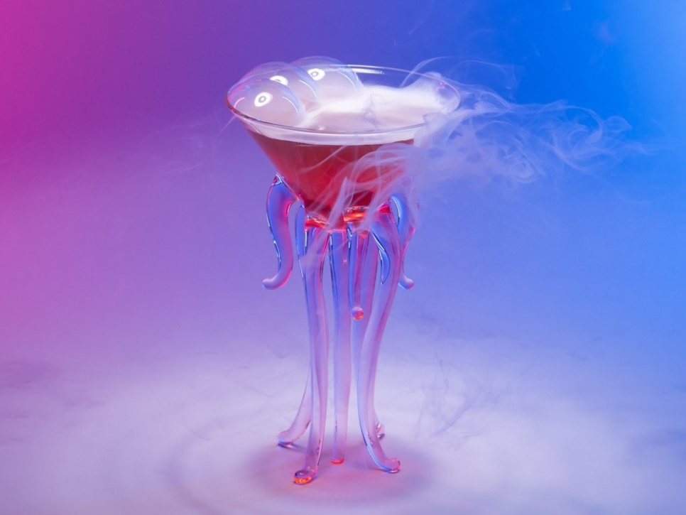 Glazen beker, Medusa, roze, 20 cl - 100% Chef