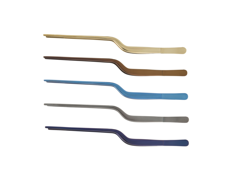 Titanium pincet, offset, verschillende kleuren, 14 cm - 100% Chef in de groep Keukenapparatuur / Overige keukenapparatuur / Droogkast bij The Kitchen Lab (1532-28637)