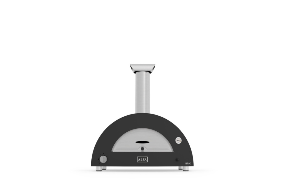 Brio, Pizzaoven, Gas- en Houtgestookt, Zwart - Alfa Forni