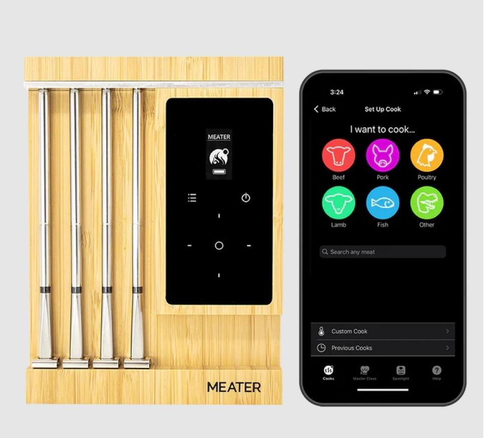 Draadloze barbecuethermometer met 4 sondes, Meater Pro XL Draadloze barbecuethermometer met 4 sondes, Meater Pro XL