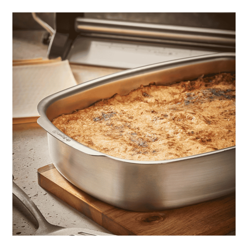 Roestvrijstalen ovenschaal, 38 x 26 cm - de koper Roestvrijstalen ovenschaal, 38 x 26 cm - de koper