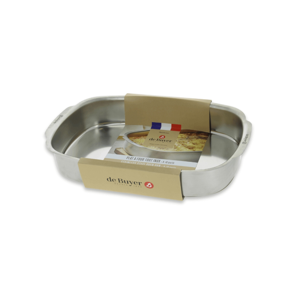 Roestvrijstalen ovenschaal, 38 x 26 cm - de koper Roestvrijstalen ovenschaal, 38 x 26 cm - de koper