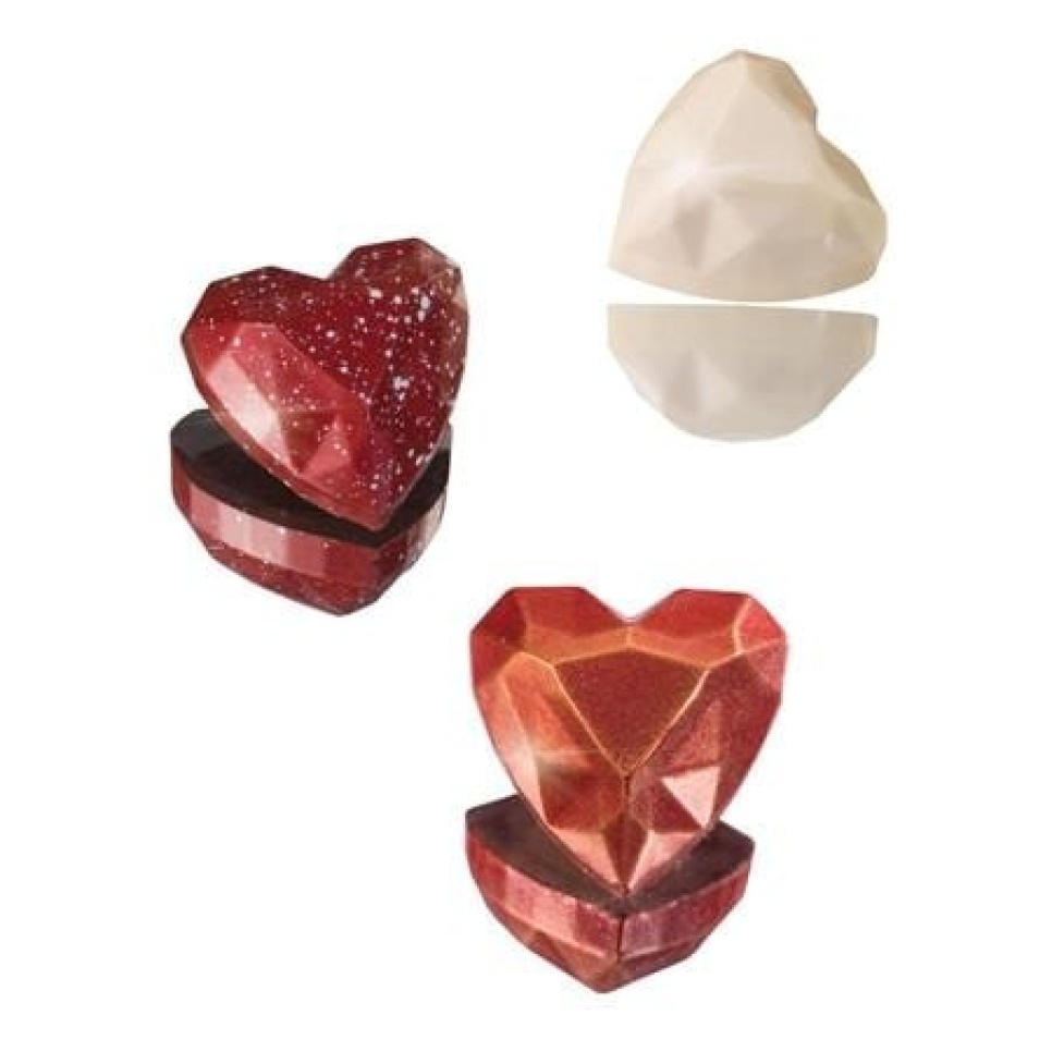 Pralinevorm, diamanten hartjes - Martellato in de groep Bakken / Bakvormen / Praliné vormen bij The Kitchen Lab (1710-19186)