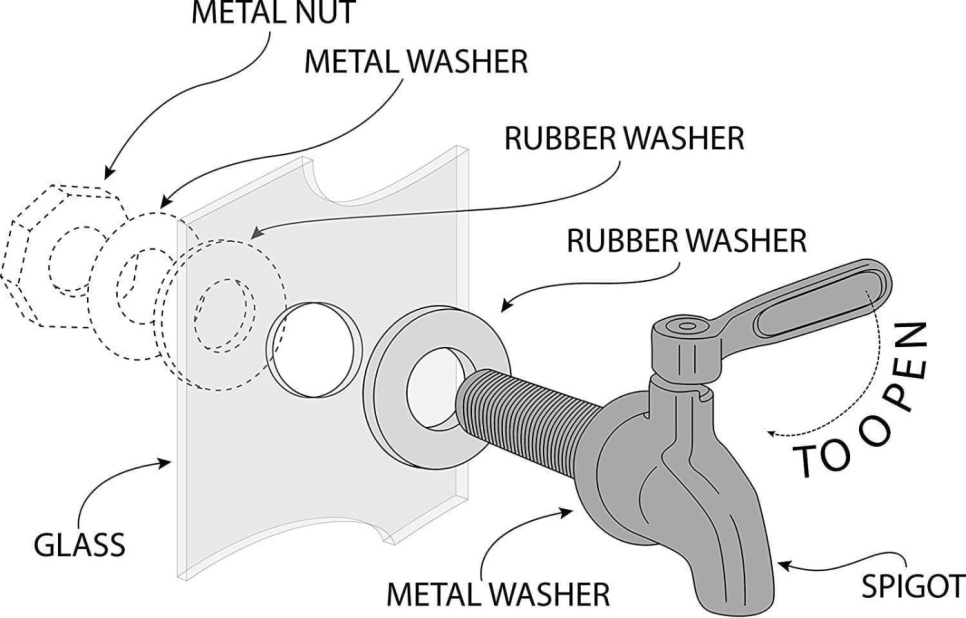 Kraan in RVS, 16 mm Kraan in RVS, 16 mm