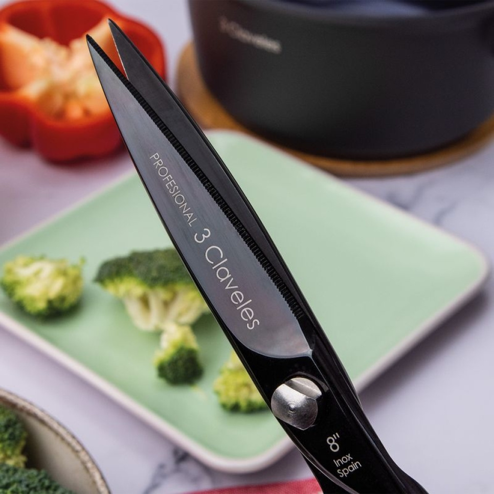 Keukenschaar 20 cm, Chef, zwart - 3 Claveles