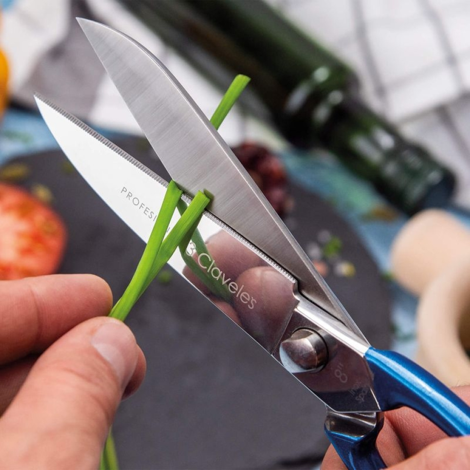 Professionele keukenschaar in RVS, Blauw - 3 Claveles