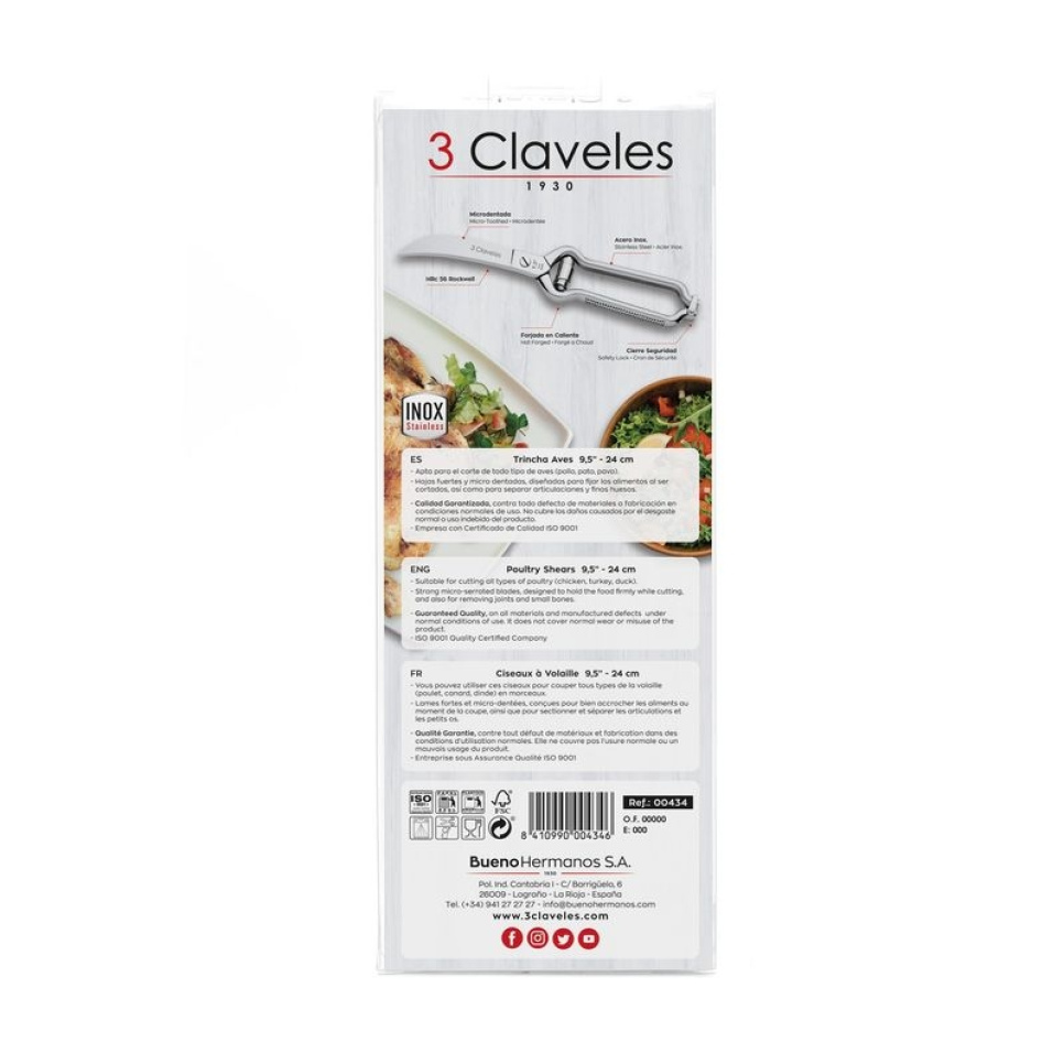 Gevogelteschaar met veer - 3 Claveles