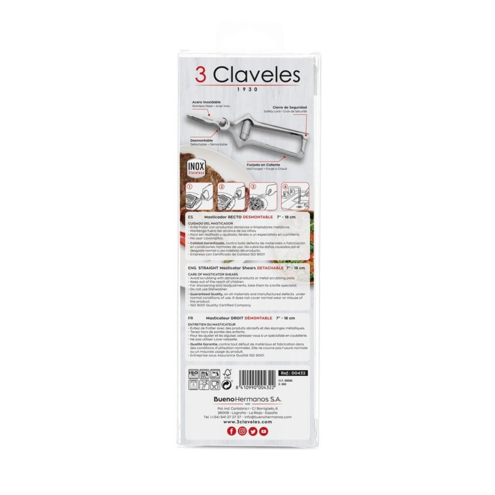 Rechte kauwer, schaar voor rauw vlees - 3 Claveles