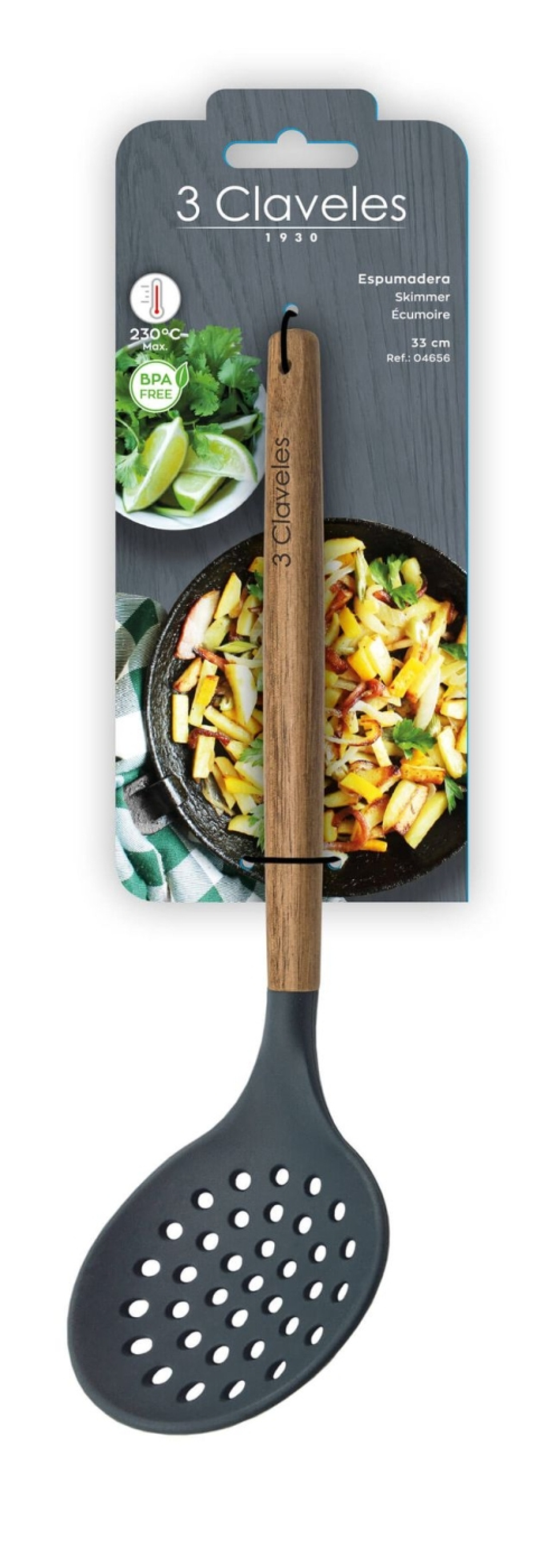 Schuimspaan, 33 cm - 3 Claveles