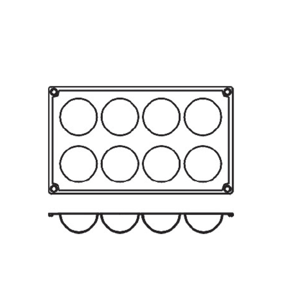 Bakvorm in siliconen, halve bol, 8 stuks - Pavoni Bakvorm in siliconen, halve bol, 8 stuks - Pavoni