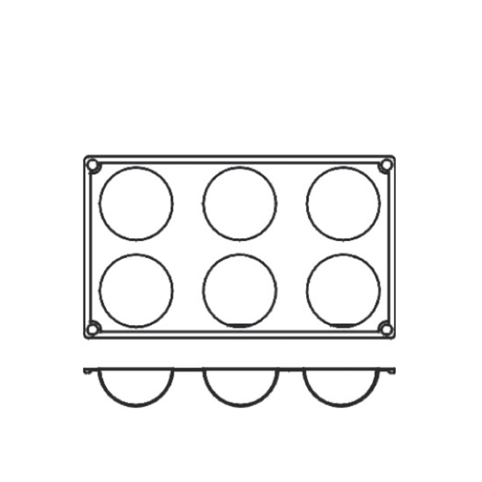 Bakvorm in siliconen, halve bol, 6 stuks - Pavoni Bakvorm in siliconen, halve bol, 6 stuks - Pavoni
