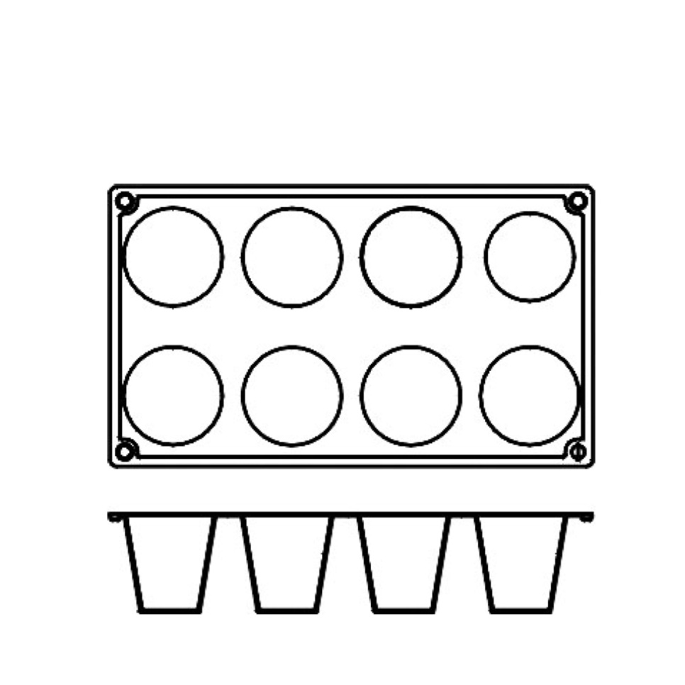 Bakvorm in siliconen, kegel, 8 stuks - Pavoni Bakvorm in siliconen, kegel, 8 stuks - Pavoni