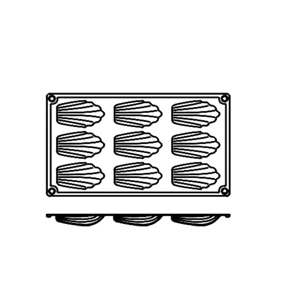 Bakvorm in siliconen, Madeleine, groot, 9 stuks - Pavoni Bakvorm in siliconen, Madeleine, groot, 9 stuks - Pavoni