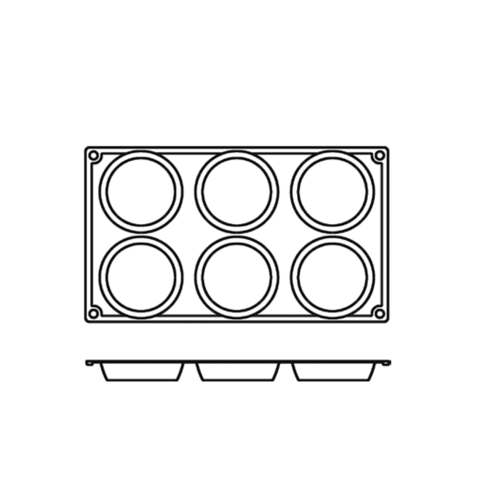 Bakvorm in siliconen, lage cilinder, 6 stuks - Pavoni Bakvorm in siliconen, lage cilinder, 6 stuks - Pavoni