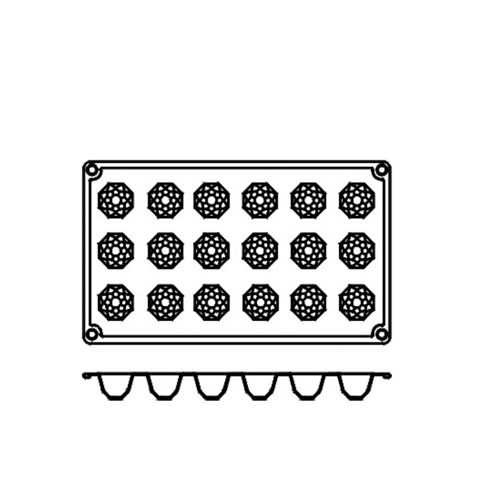 Bakvorm in siliconen, diamant, 18 st - Pavoni Bakvorm in siliconen, diamant, 18 st - Pavoni