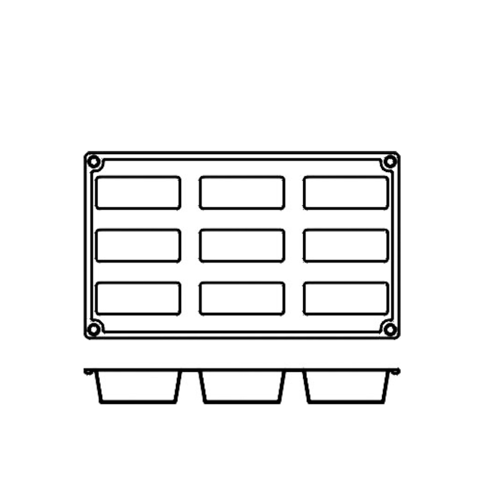 Bakvorm in siliconen, rechthoek, 9 stuks - Pavoni Bakvorm in siliconen, rechthoek, 9 stuks - Pavoni