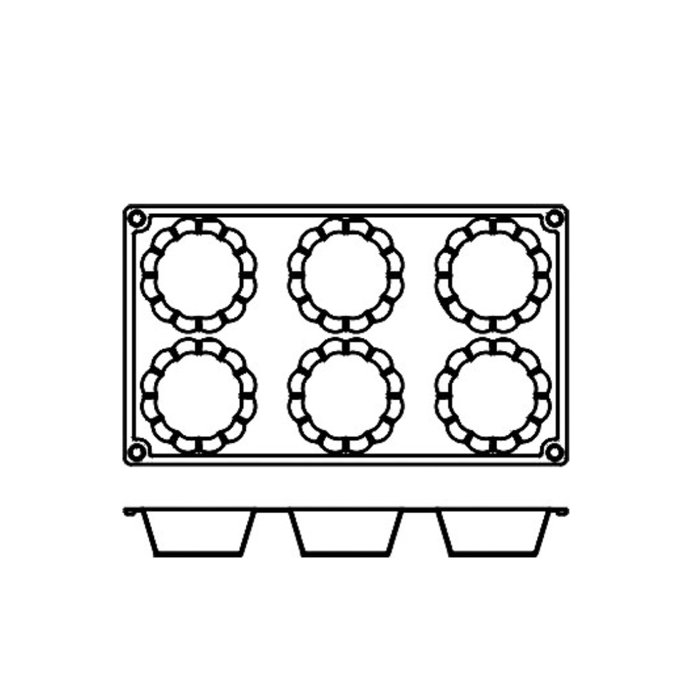 Bakvorm in siliconen, ondiepe brioche, 6 stuks – Pavoni Bakvorm in siliconen, ondiepe brioche, 6 stuks – Pavoni